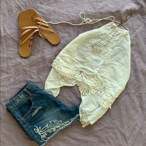 SOLD Cotton Open Back Halter